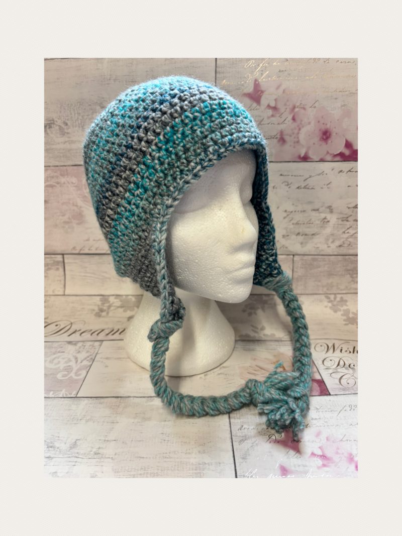 Crocheted Sherpa Style Hat with Ear Flaps – Unisex