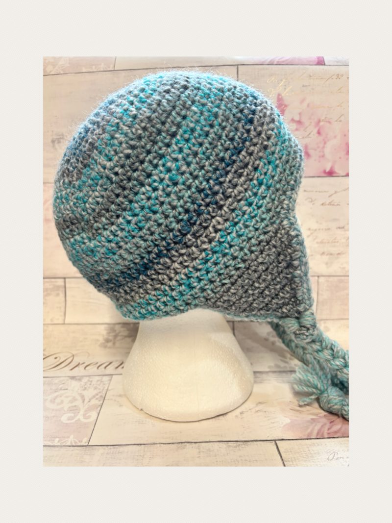 Crocheted Sherpa Style Hat with Ear Flaps – Unisex