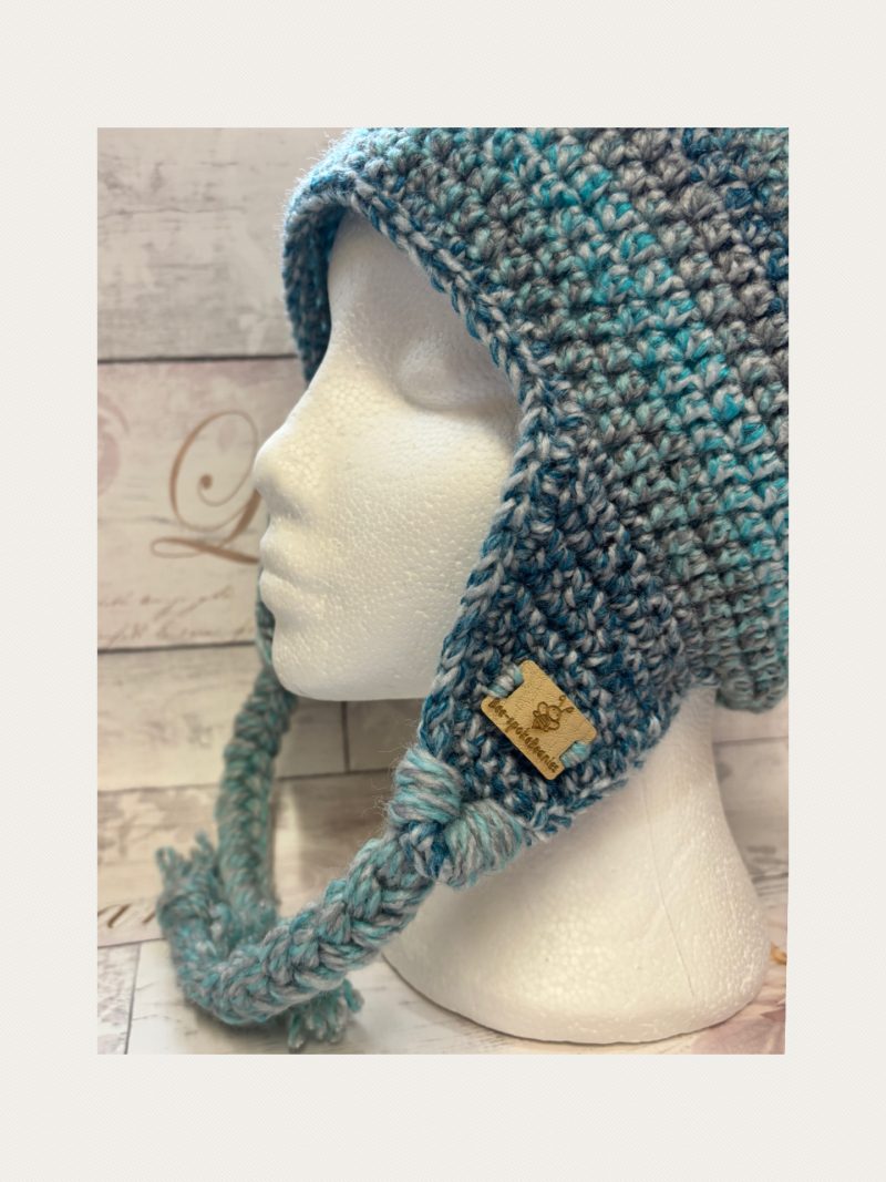 Crocheted Sherpa Style Hat with Ear Flaps – Unisex