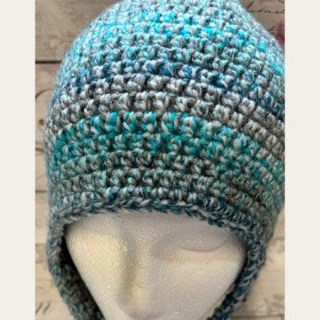 Crocheted Sherpa Style Hat with Ear Flaps – Unisex
