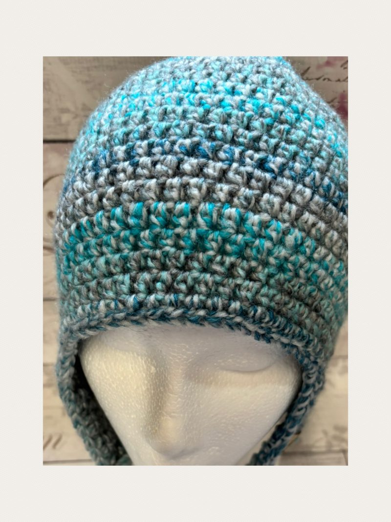 Crocheted Sherpa Style Hat with Ear Flaps – Unisex