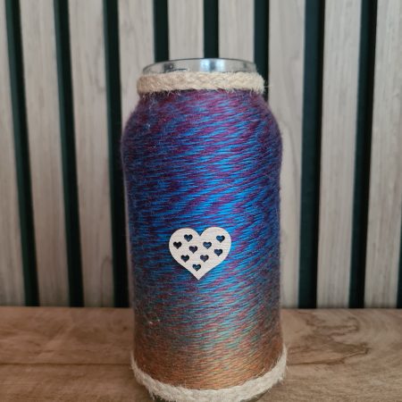 Set of 2 Upcycled Glass Jars Wrapped in Marble Effect Yarn