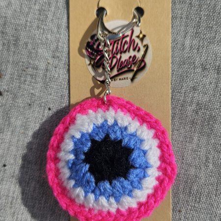 Evil eye pink keyring