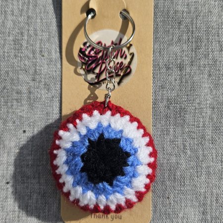Evil eye keyring in red