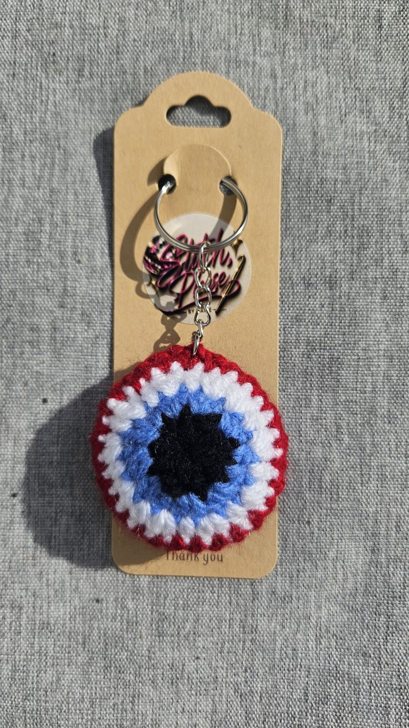 Evil eye keyring in red