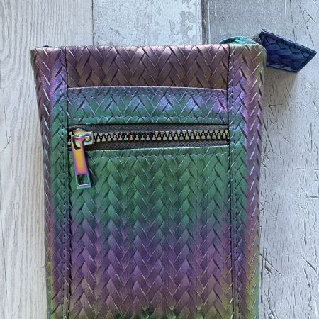 Handmade iridescent rainbow mini crossbody bag