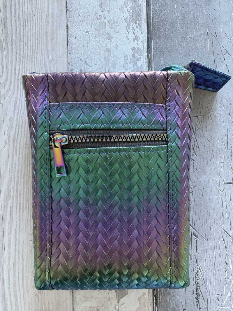 Handmade iridescent rainbow mini crossbody bag