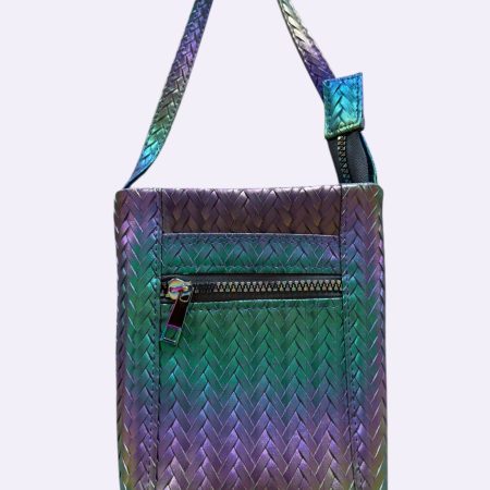 Handmade iridescent rainbow mini crossbody bag