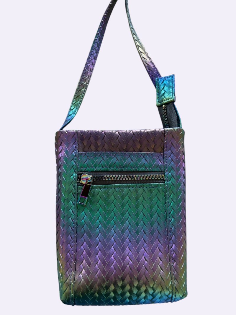 Handmade iridescent rainbow mini crossbody bag