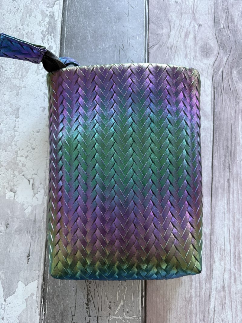 Handmade iridescent rainbow mini crossbody bag