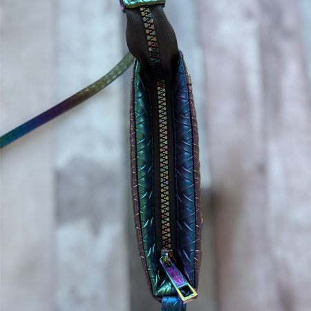 Handmade iridescent rainbow mini crossbody bag