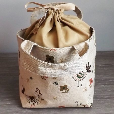 Tie Top Bag Hand-sewn Bag Bird or Sewing pattern