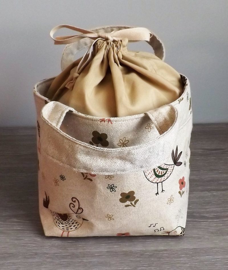 Tie Top Bag Hand-sewn Bag Bird or Sewing pattern