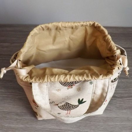 Tie Top Bag Hand-sewn Bag Bird or Sewing pattern