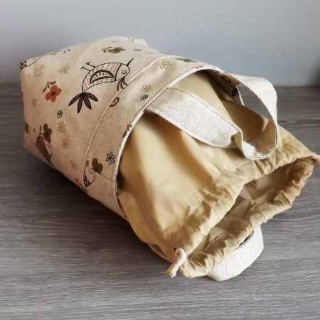 Tie Top Bag Hand-sewn Bag Bird or Sewing pattern