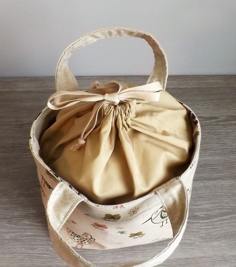 Tie Top Bag Hand-sewn Bag Bird or Sewing pattern
