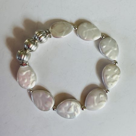 Trio of bracelets moonstone and mother of pearl