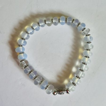 Trio of bracelets moonstone and mother of pearl
