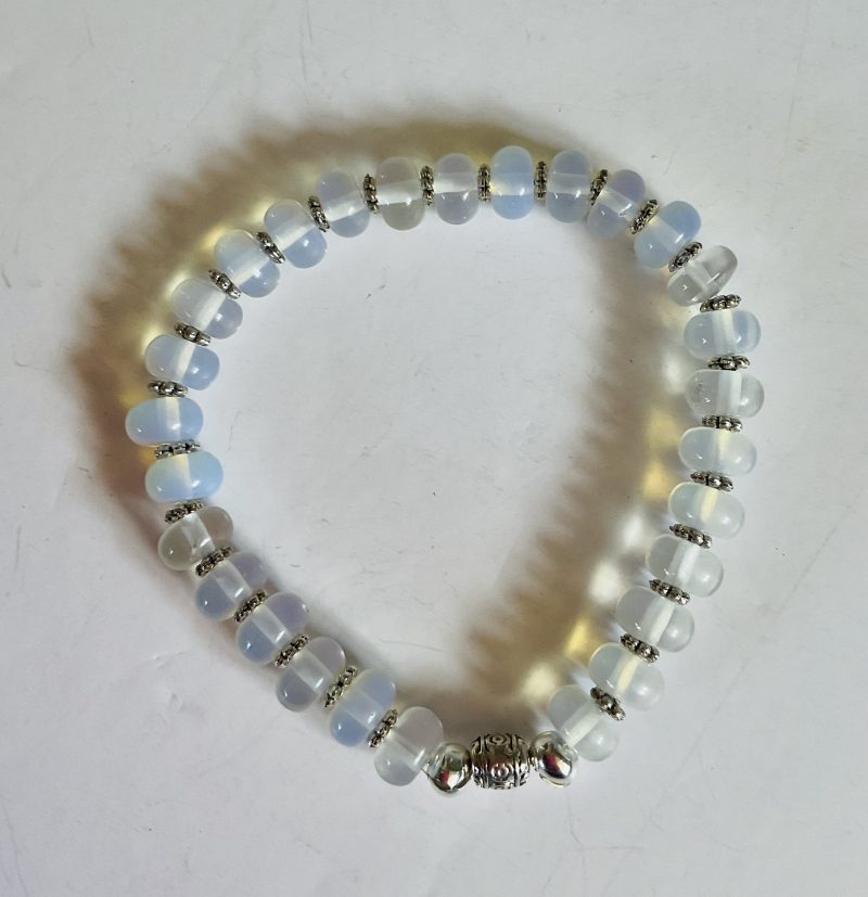 Trio of bracelets moonstone and mother of pearl