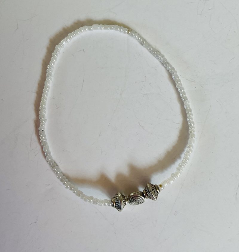 Trio of bracelets moonstone and mother of pearl