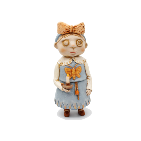 OOAK Handmade Gothic Art Doll – Whimsical Clay Folk Character