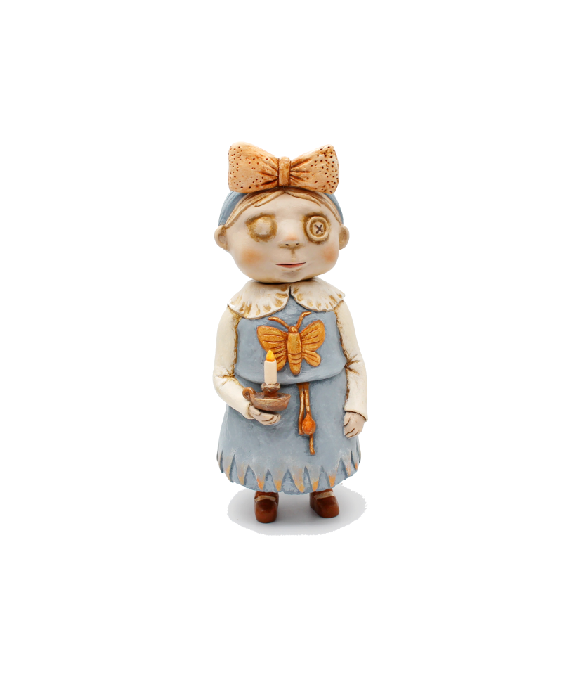 OOAK Handmade Gothic Art Doll – Whimsical Clay Folk Character