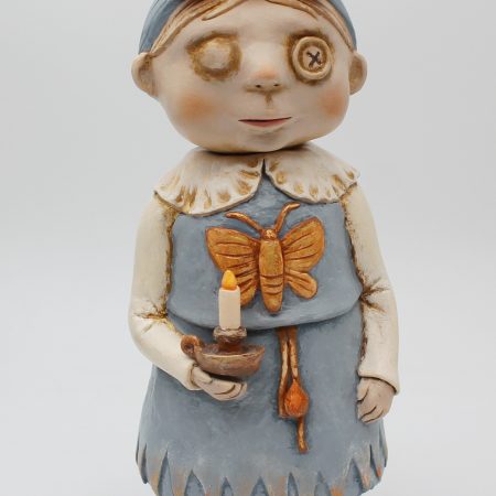 OOAK Handmade Gothic Art Doll – Whimsical Clay Folk Character