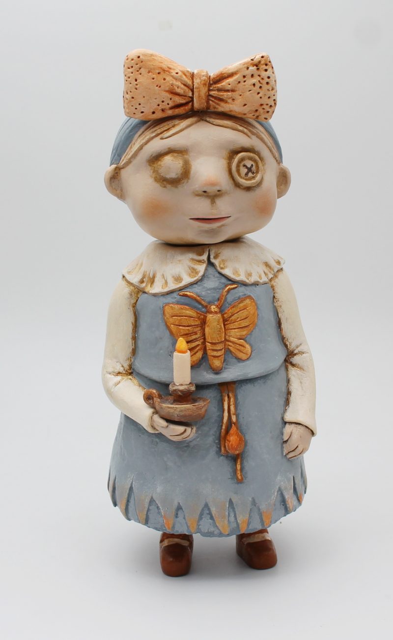 OOAK Handmade Gothic Art Doll – Whimsical Clay Folk Character