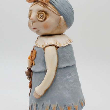 OOAK Handmade Gothic Art Doll – Whimsical Clay Folk Character