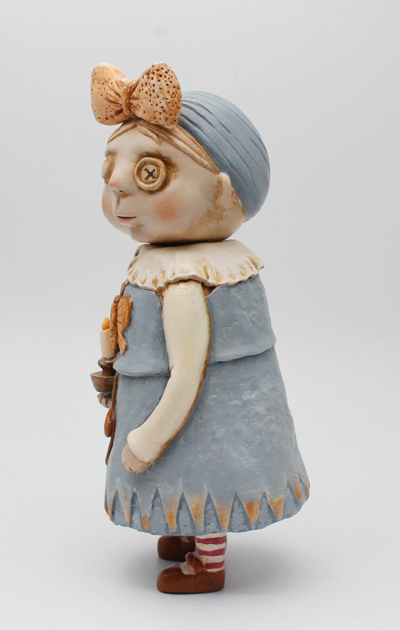 OOAK Handmade Gothic Art Doll – Whimsical Clay Folk Character