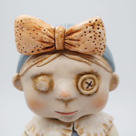 OOAK Handmade Gothic Art Doll – Whimsical Clay Folk Character