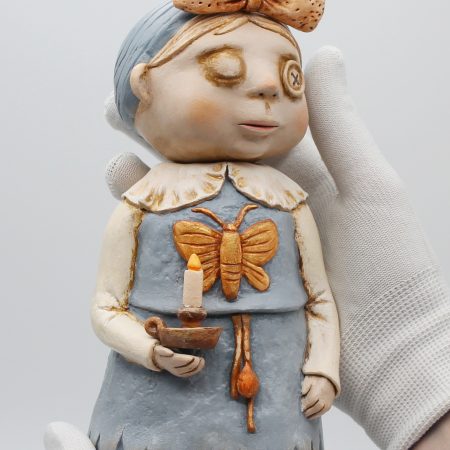 OOAK Handmade Gothic Art Doll – Whimsical Clay Folk Character