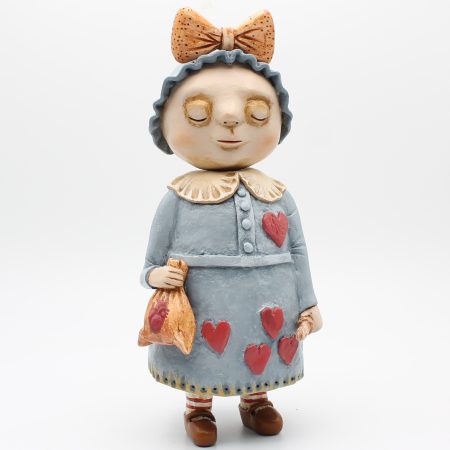OOAK Handmade Whimsical Art Doll – Folk Style Clay Character