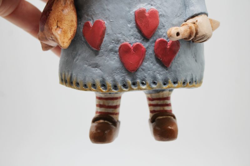 OOAK Handmade Whimsical Art Doll – Folk Style Clay Character