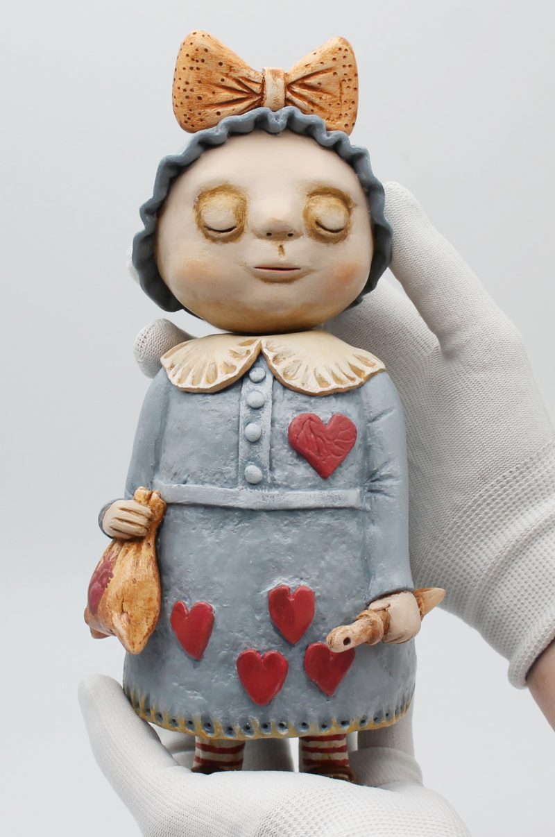 OOAK Handmade Whimsical Art Doll – Folk Style Clay Character