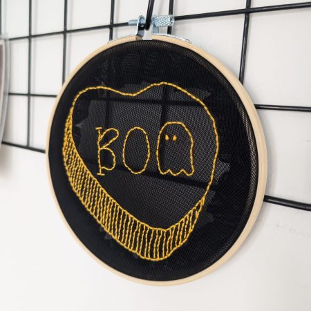 Halloween Candy Heart Embroidery Wall Art Set | Spooky Home Decor | Handcrafted