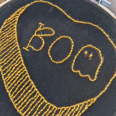 Halloween Candy Heart Embroidery Wall Art Set | Spooky Home Decor | Handcrafted