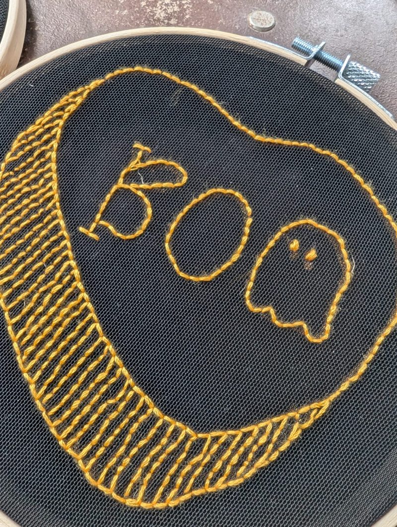 Halloween Candy Heart Embroidery Wall Art Set | Spooky Home Decor | Handcrafted