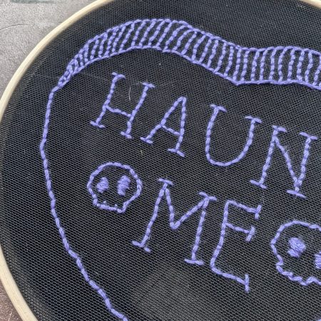 Halloween Candy Heart Embroidery Wall Art Set | Spooky Home Decor | Handcrafted