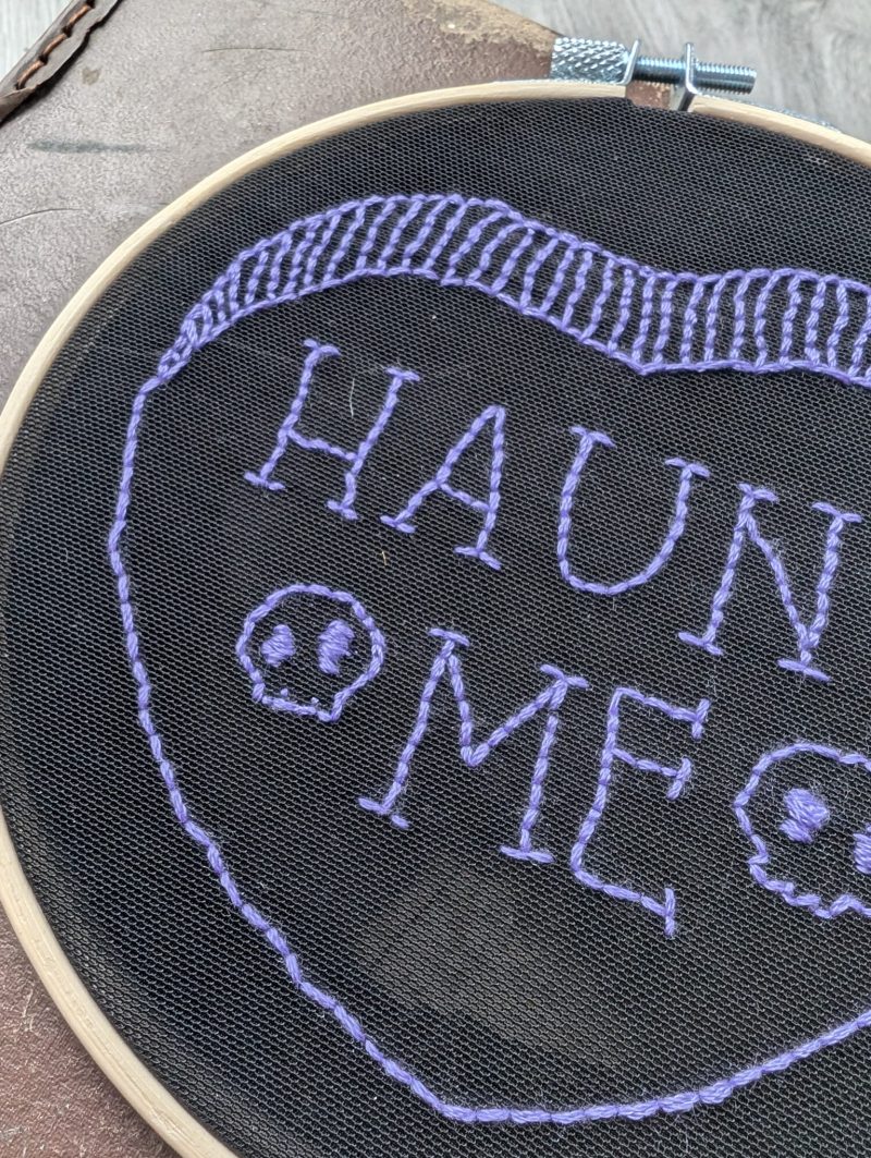 Halloween Candy Heart Embroidery Wall Art Set | Spooky Home Decor | Handcrafted