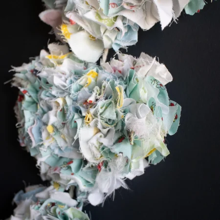 Hanging Rag Rug Heart Wreath | Handmade Wall Art | Rustic Home | Nursery Decor