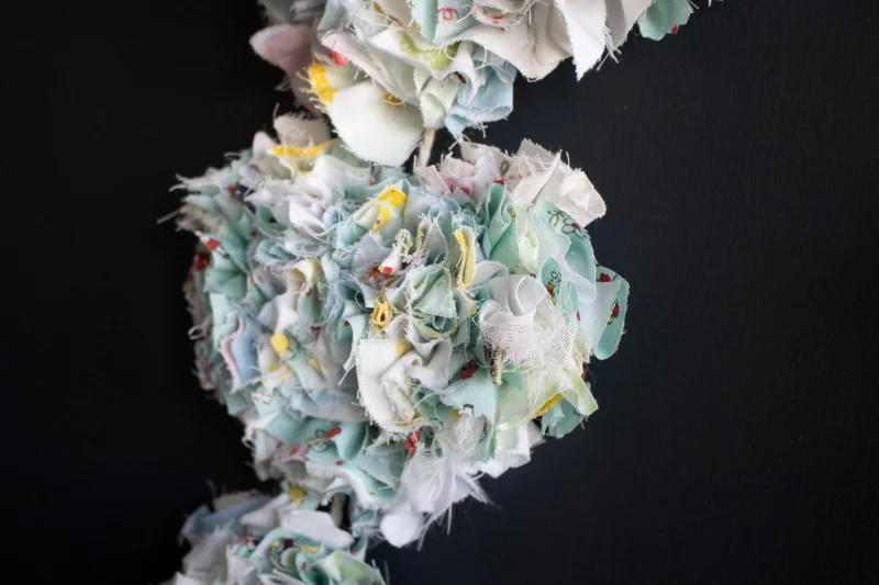 Hanging Rag Rug Heart Wreath | Handmade Wall Art | Rustic Home | Nursery Decor