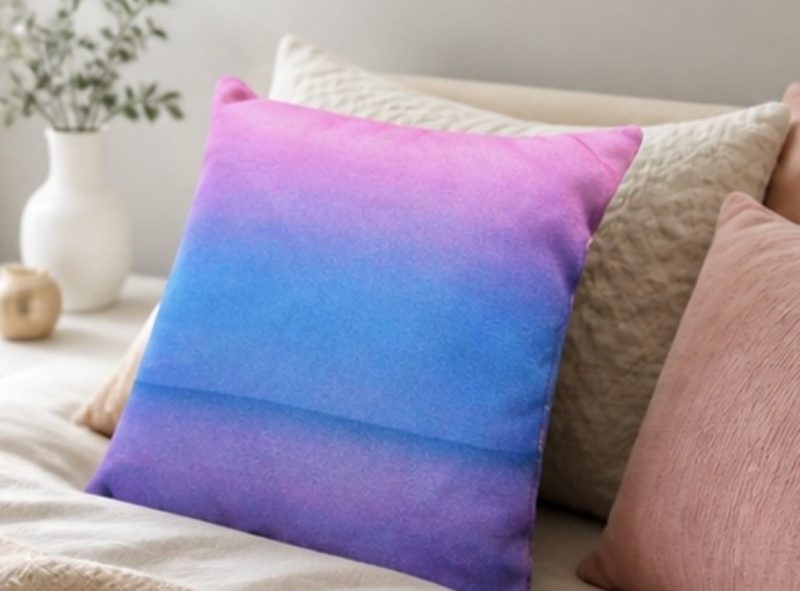 Pink seascape decorative cushion