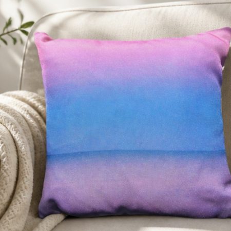 Pink seascape decorative cushion