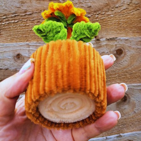 Handmade Pipe Cleaner Sunflower in Pot, Faux Flower, Cute Desk Plant,