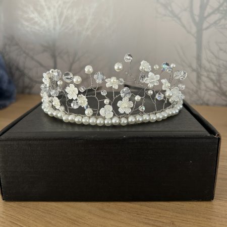 Handmade pearl effect tiara