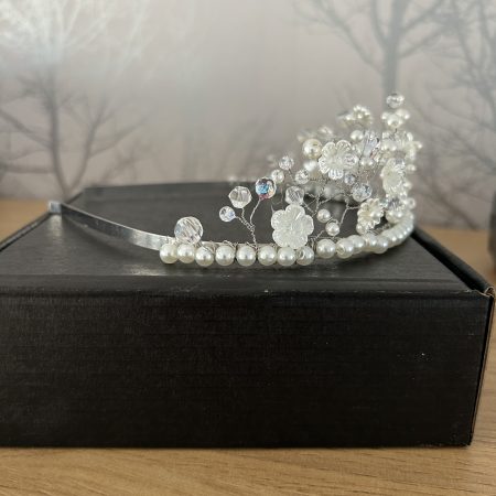 Handmade pearl effect tiara