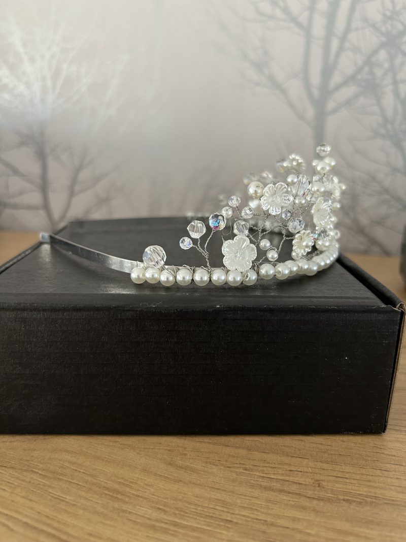 Handmade pearl effect tiara
