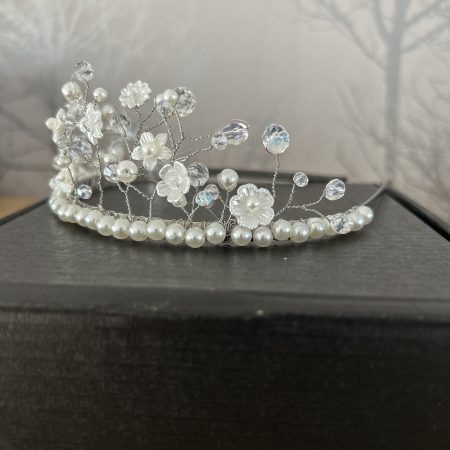 Handmade pearl effect tiara