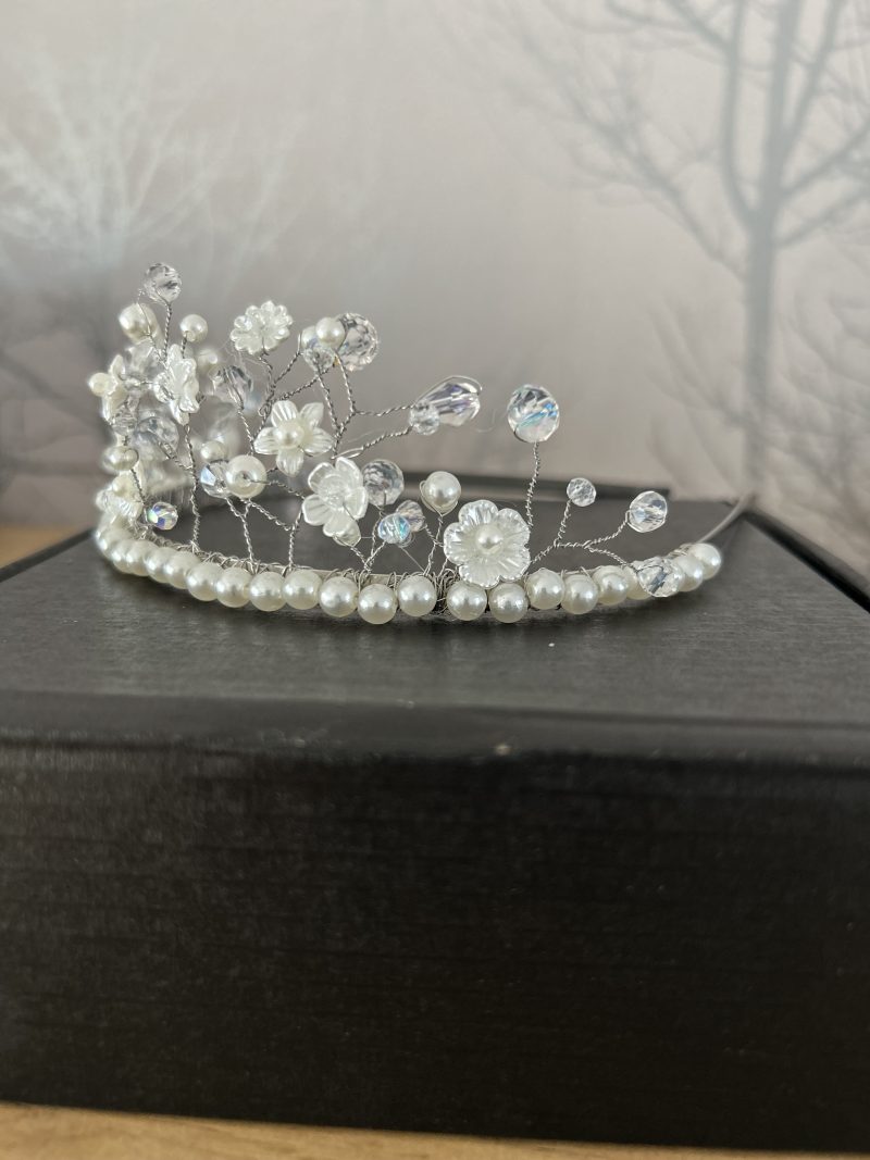 Handmade pearl effect tiara